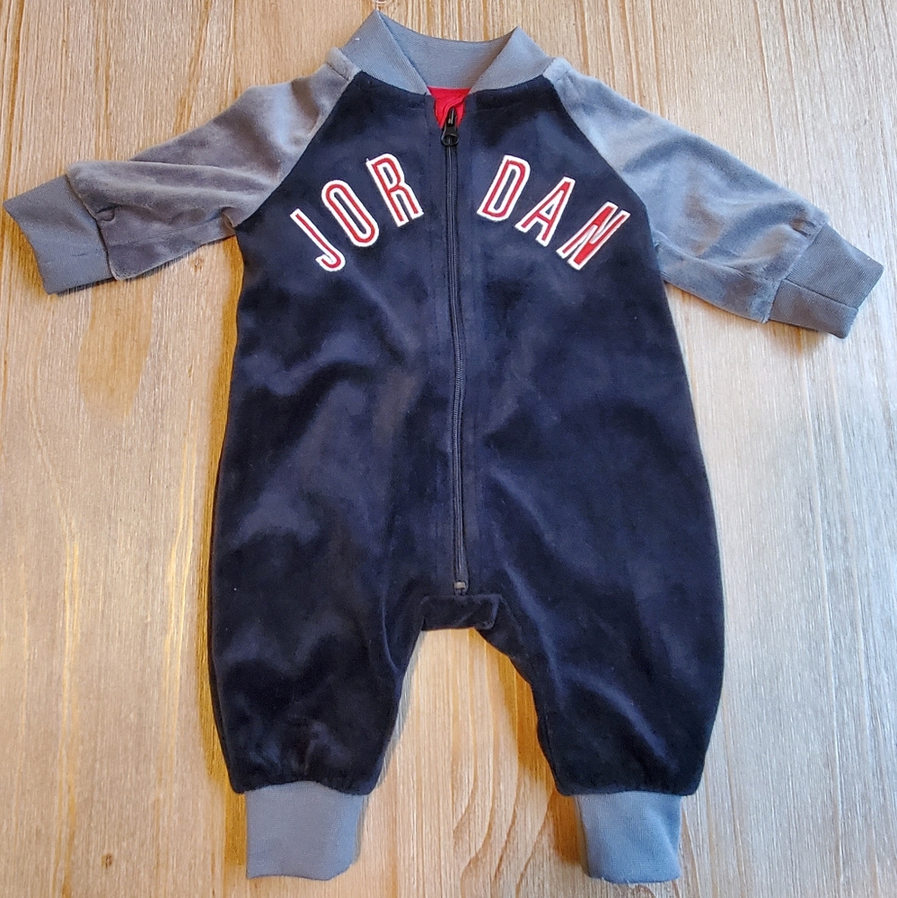 Jordan one piece velour newborn outfit jumpsuit